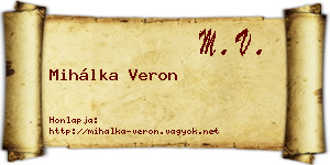 Mihálka Veron névjegykártya